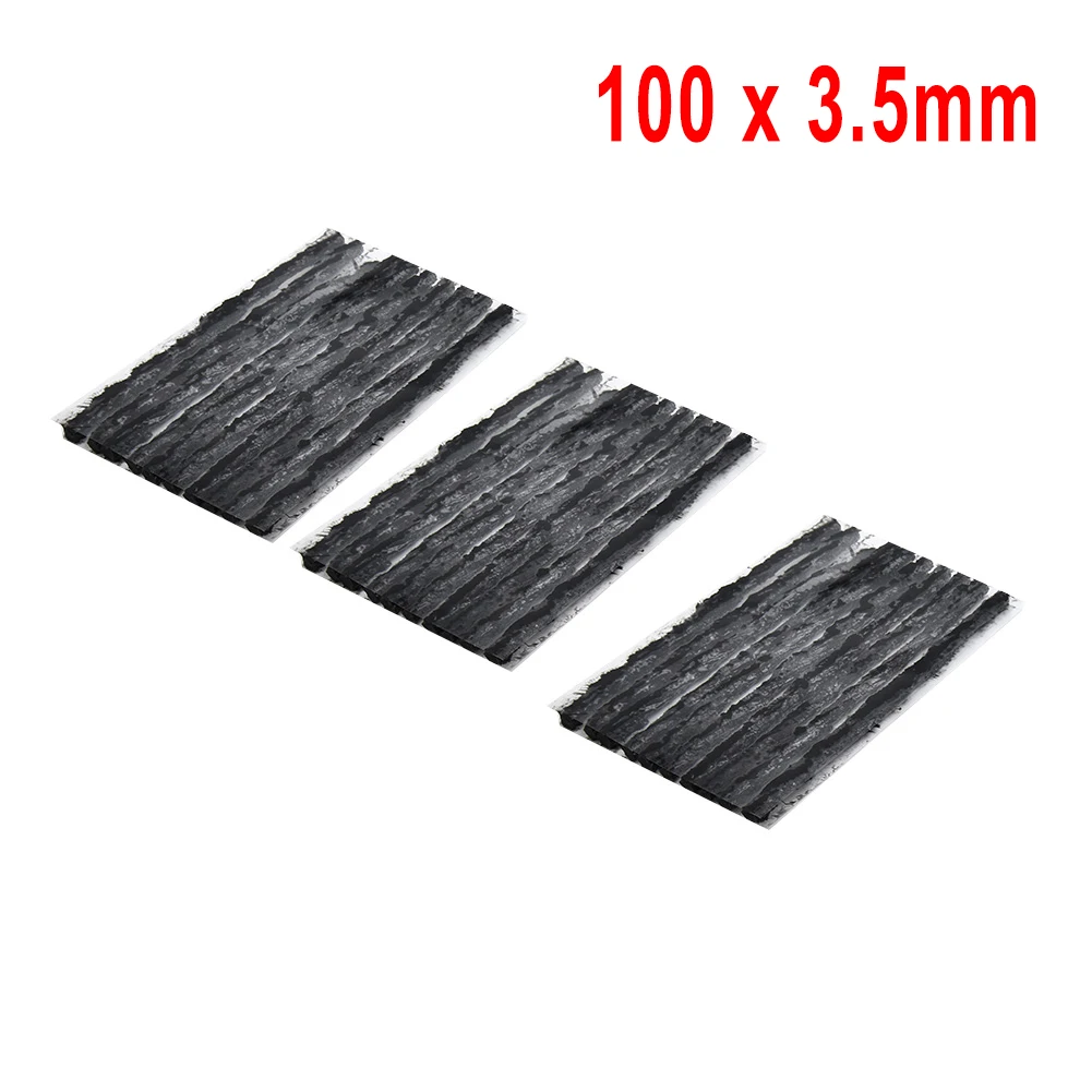 

Black Car Tyre Seal Strip Puncture Recovery Repair Replacement Rubber Tire Tubeless 0.1inch 3.5mm 50Pcs Kit Useful