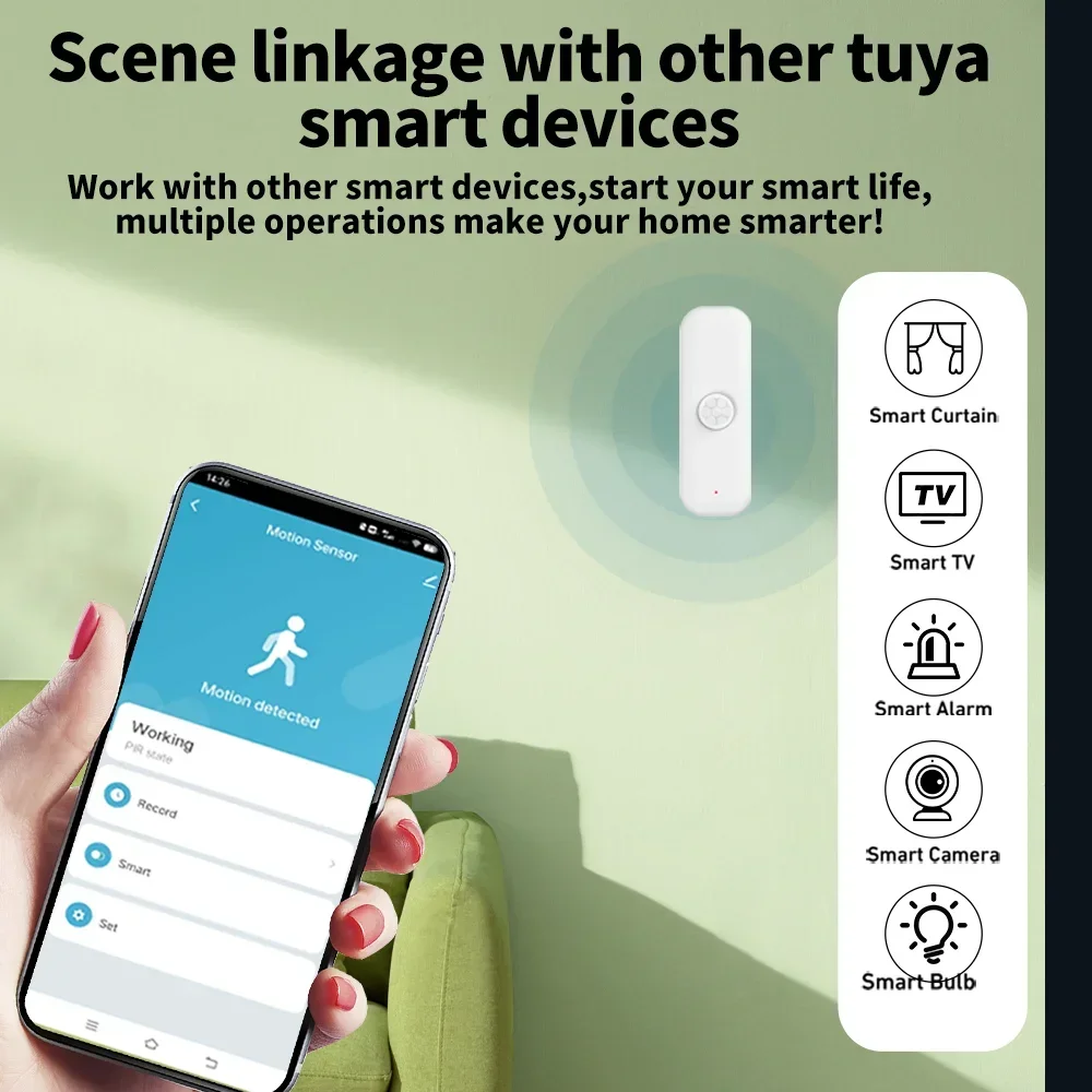 Tuya WiFI Motion Sensor PIR Smart Human Body Home Burglar Sensor APP Remote Control Smart Life Home Work Alexa pir motion sensor,motion sensor,motion sensor switch,infrared detector sensor