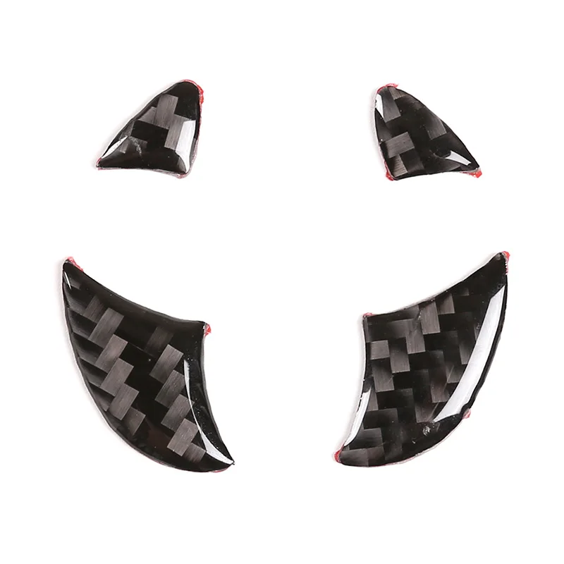 

For Toyota Corolla 2014 - 2018 Car Steering Wheel Logo Decorative Frame Sticker Carbon Fiber Interior Accessories 4 Pcs