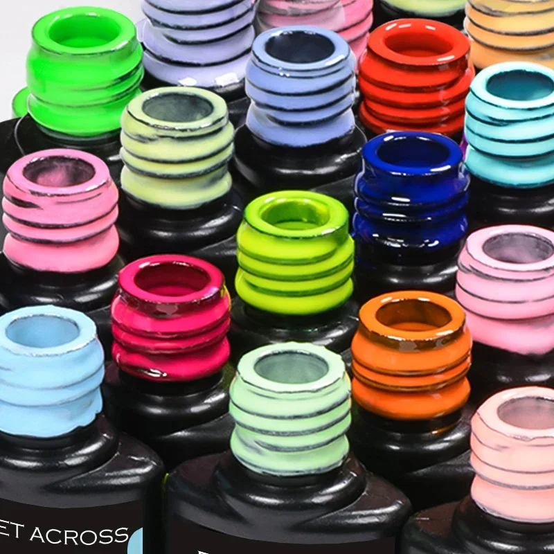 MEET ACROSS Gel Nail Polish Set 7.3ml Pink Blue Neon Macaron Color for Nails UV Gel LED Nail Art Varnish Manicure Kit 12Pcs
