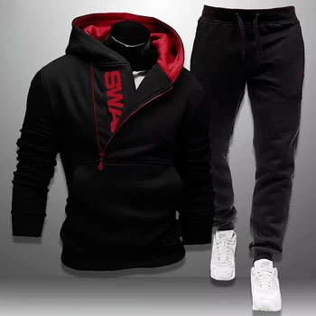 Sweat-shirt et pantalon de survêtement pour hommes, sweats à capuche Sportedly Zipper, vêtements décontractés pour hommes, grande taille