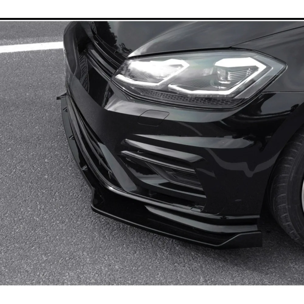 폭스바겐 골프 7 7.5 GTI R 라인 R 2014-2020용 3PCS 맥스 스타일 프론트 범퍼 립 스플리터, 외부 튜닝 바디 키트 부품 업그레이드