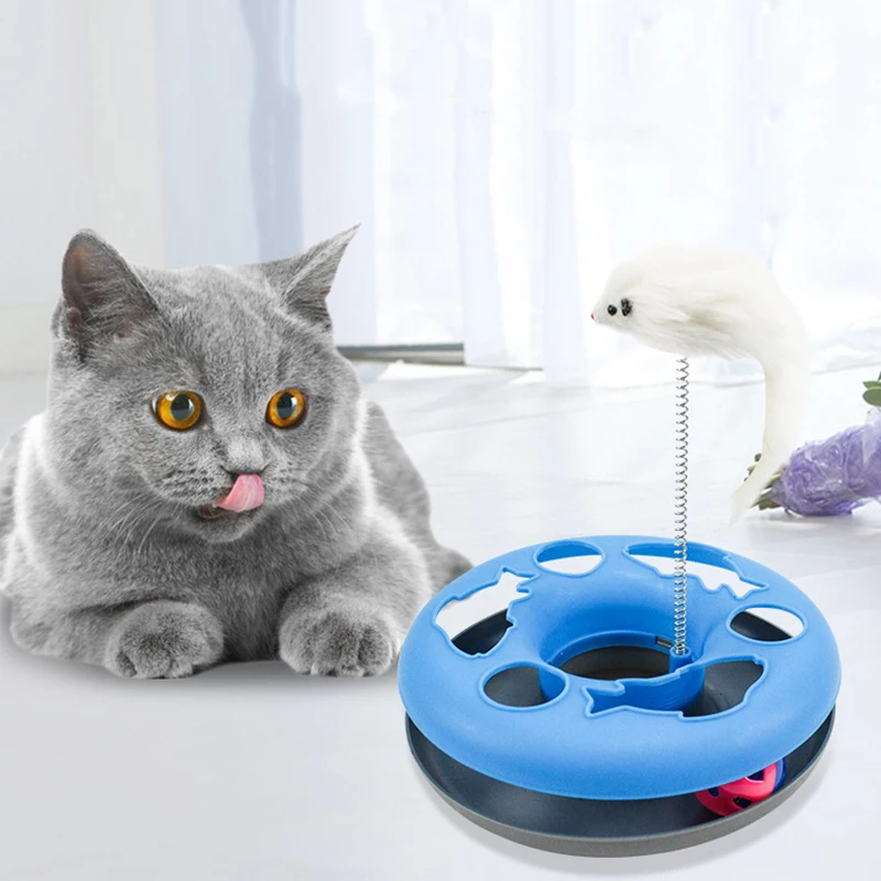 

Interactive Cat Toy Mouse Bell Squeaky Cat Toy Ball For Cats Moving Spiral Cat Accessories Plush Toys Cat Kitten Playing Toys