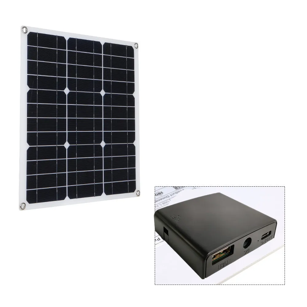 200W 18V Solar Panel System Kit with MPPT Controller PWM LCD Display USB & Type-C Port for iphone12 Portable Power Bank Supply