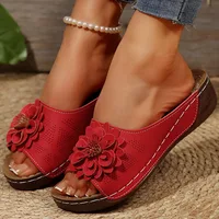 Women's Sandals Soft Heels Sandals Summer 2025 Casual Wedges Heeled Shoes Women Elegant Low Platform Slippers Sandalias Mujer