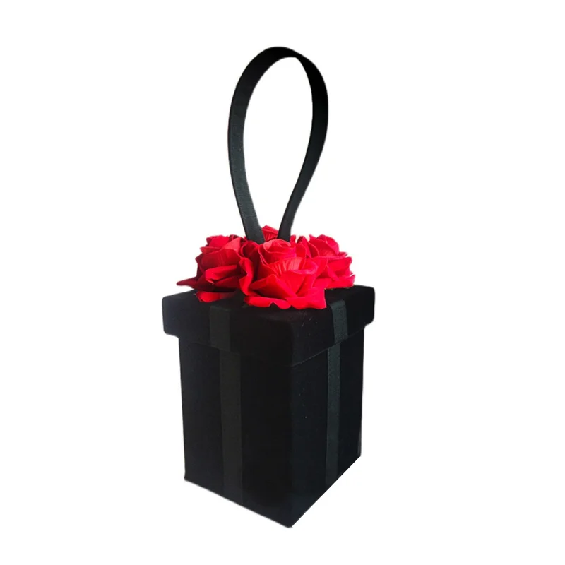 

Elegant Woman Handbag Luxury Brand Bag Vintage Rose Flower Bucket Bag for Ladies Evening Party Clutches Purses 2023 New