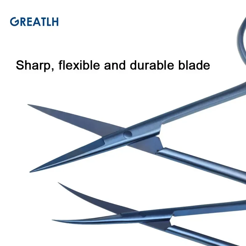Ophthalmic Scissors Suture Scissors Titanium Alloy Straight Curved 9.5cm 11.5cm veterinary surgical instruments ophthalmic microsurgical scissors ophthalmic surgical instruments