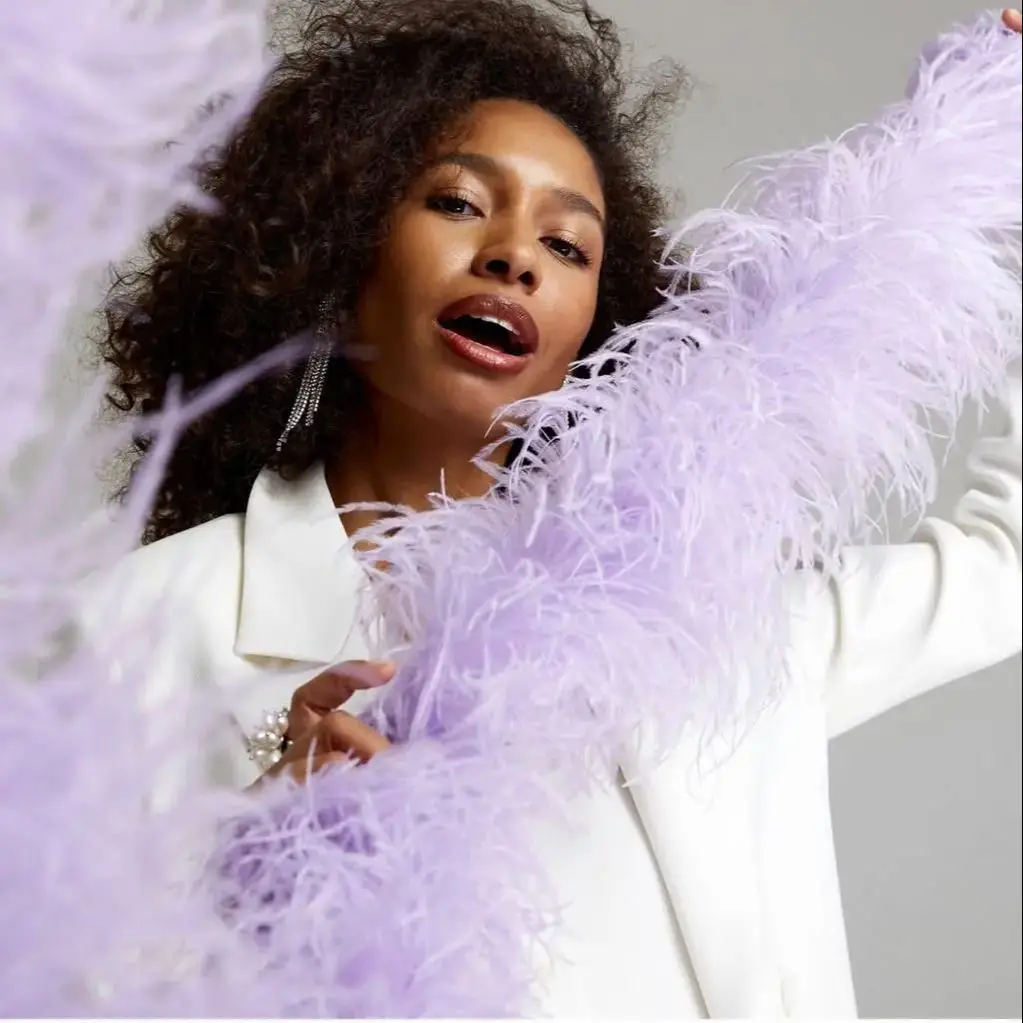Ostrich Feather Boa Trim Feather Crafts Plume Scarf 6Ply 1/1.3/2/3Meter Wedding Party Dress Shawl Carnival Clothing Decoration