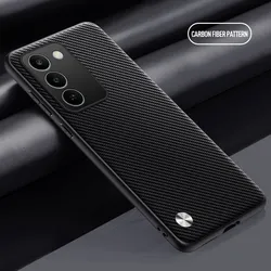 Luxury Leather Slim Protective Phone Case for Realme P4 Power (Carbon fiber)