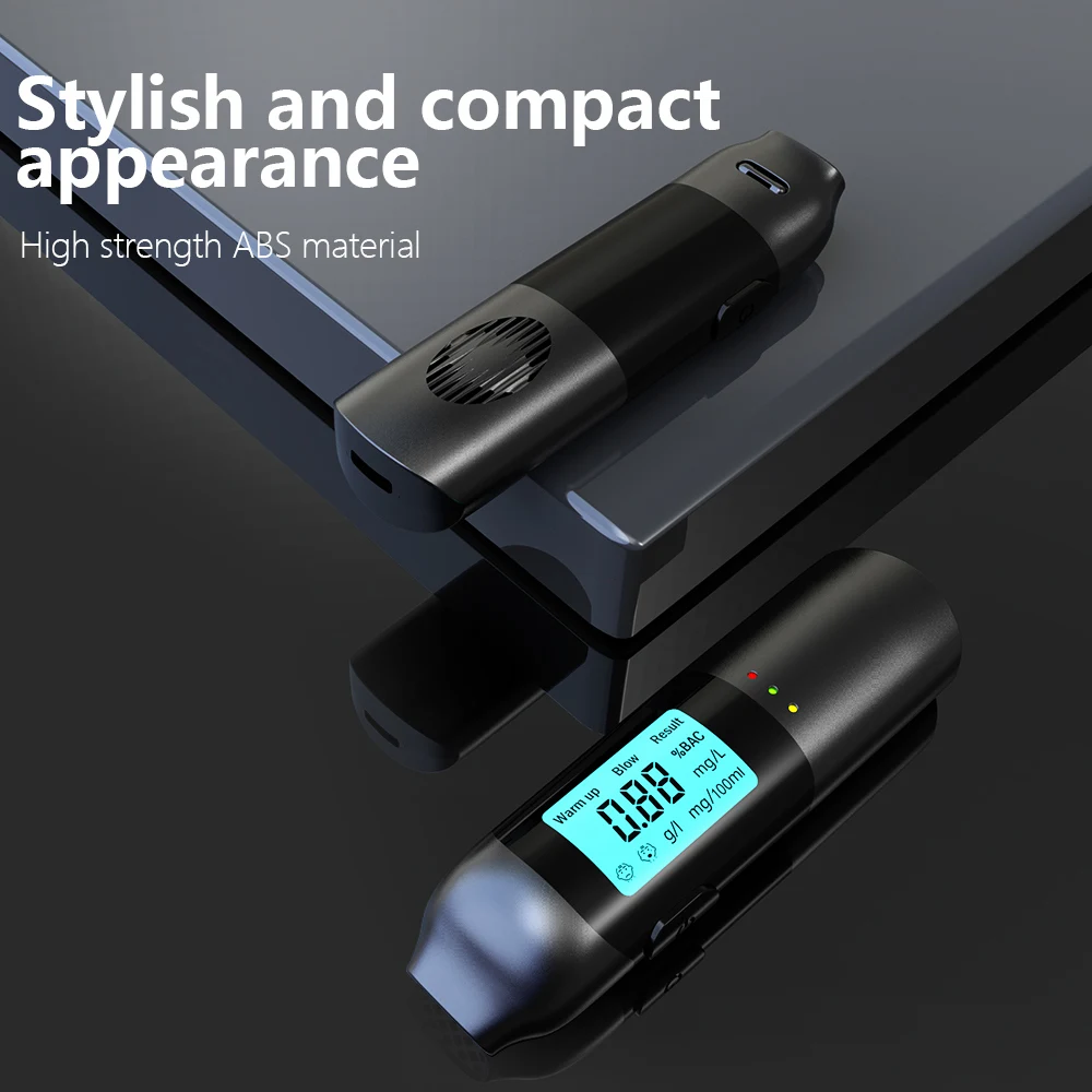 High Precision Alcohol Tester Non-Contact Alcohol Breath Detector Digital Portable Breathalyzer Mini Checker for KTV Bar