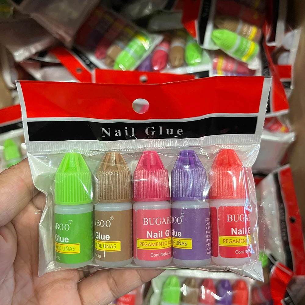 5x 3g Nail Rhinestone Glue Gel for False Nails Super Strong Adhesive Gel for Nail Gem Jewelry Glitte Crystals Beads Diamonds 4