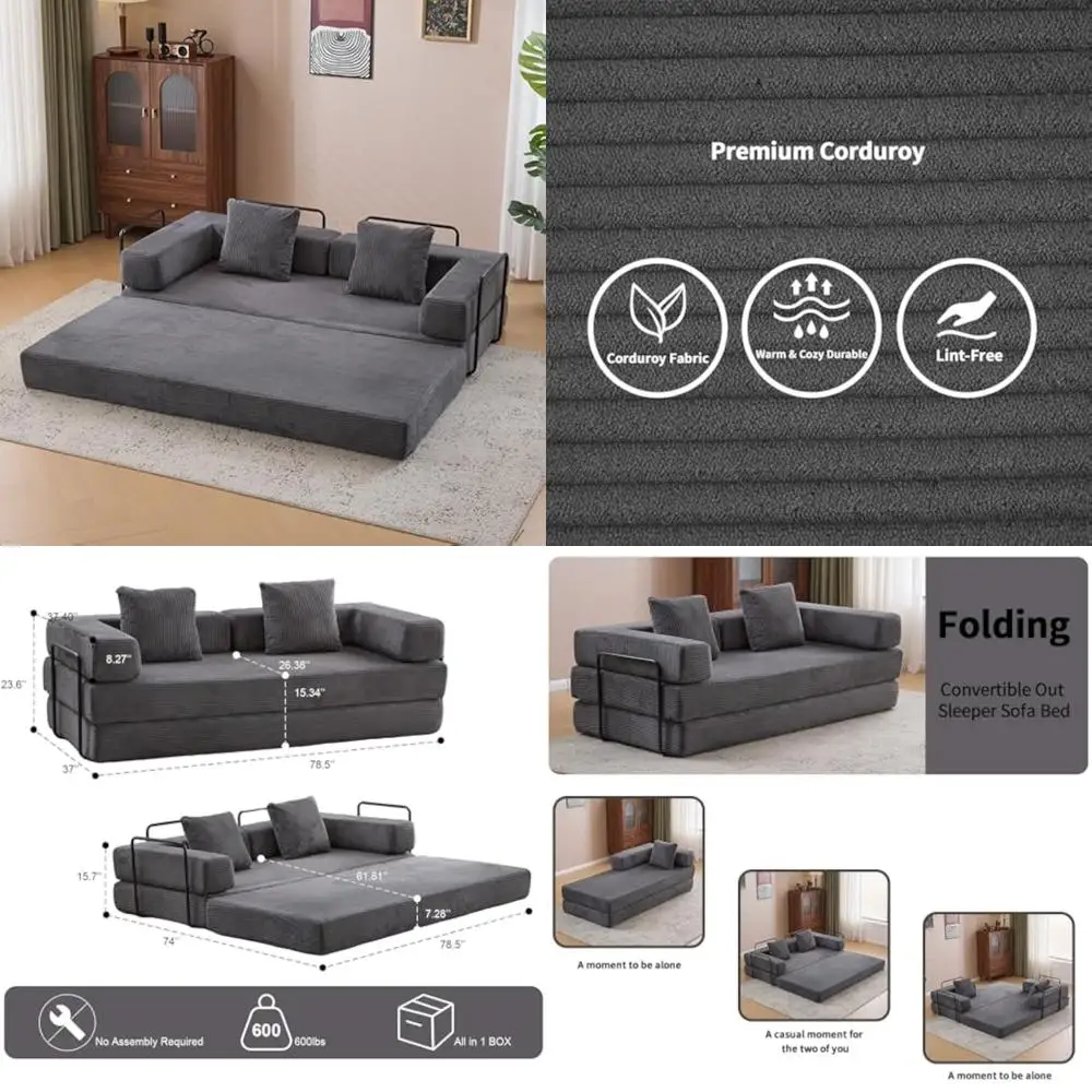 Ljustra Corduroy Sofa Bed