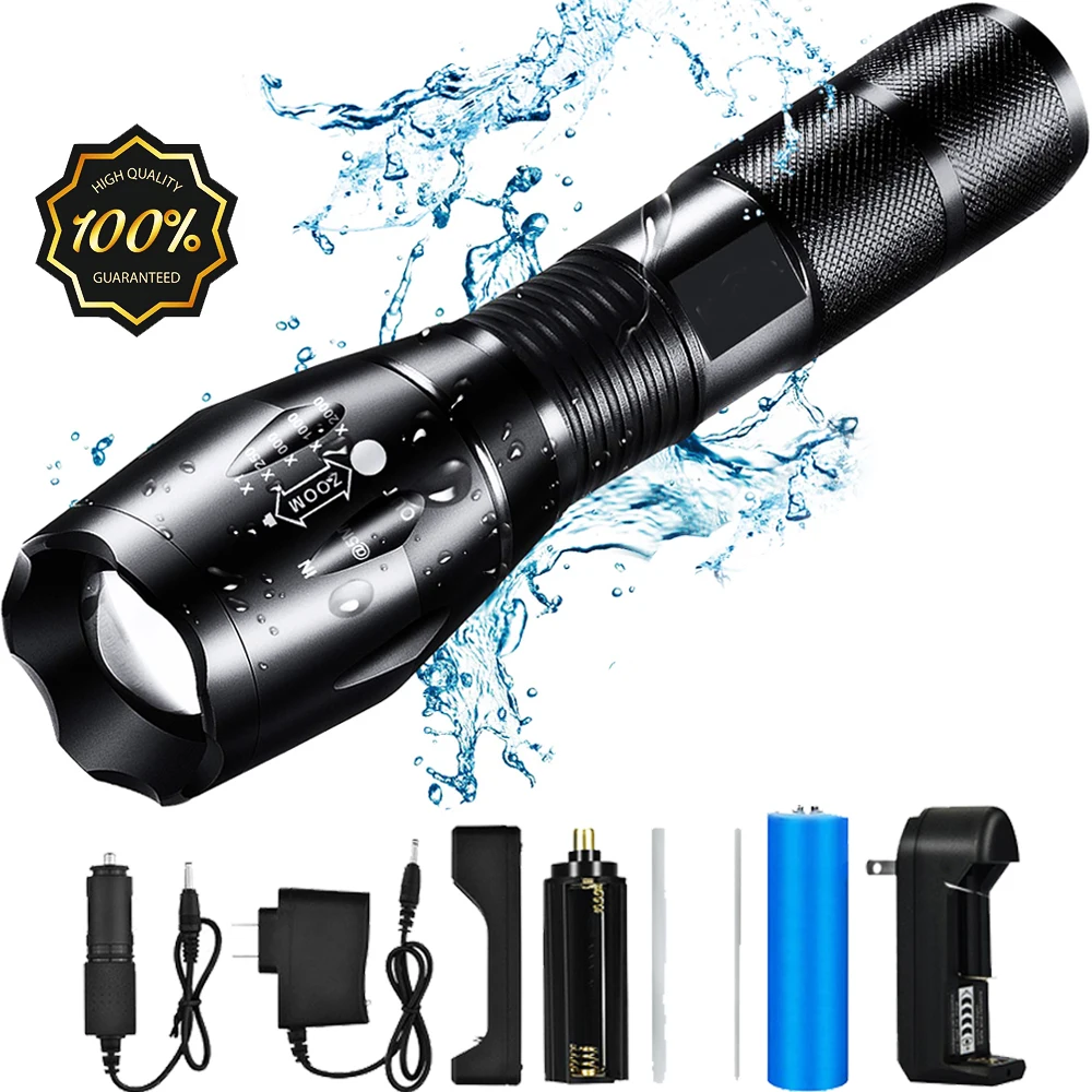 

ZK20 8000LM Powerful Waterproof LED Flashlight Portable LED Camping Lamp Torch Lights Lanternas Self Defense Tactical Flashlight
