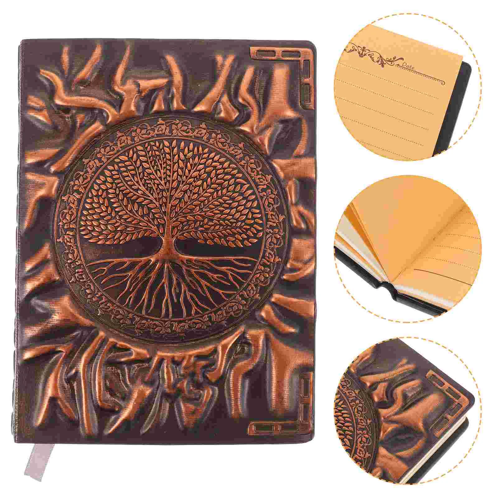 

Vintage Journals Notebook Pu Embossed Decorative Scrapbook Blank Retro Notepad Man