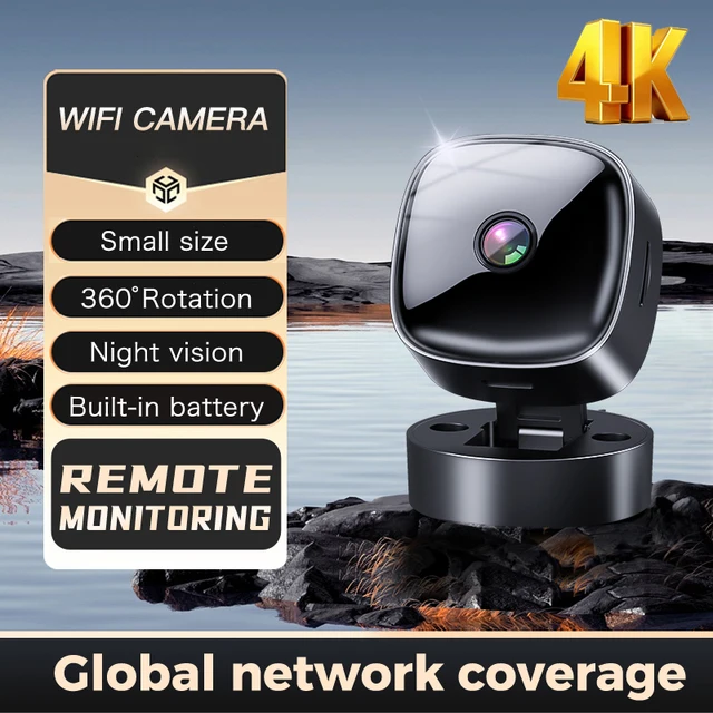 Nouveau surveillance de sécurité Xiaomi haute définition 4K 360 °   Mini caméra WiFi rotative, pas besoin d'une prise pour la ma 1