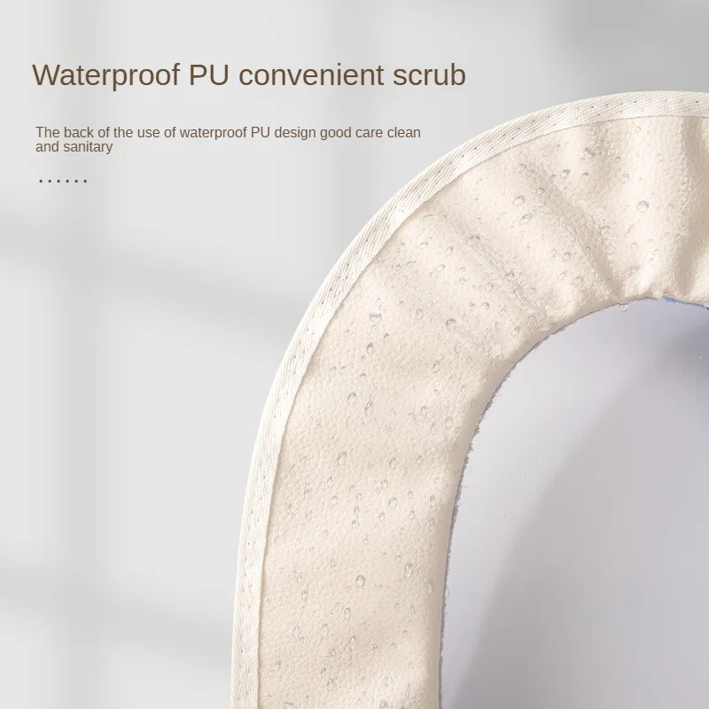 Cute toilet seat cushion warm thickened toilet cover wholesale household circle set bottom waterproof Autumn Winter soft WC mat 4