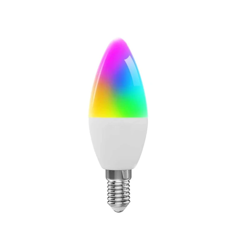 TUYA Bluetooth intelligent dimming RGB + CCT E14 LED bulb Smart Life APP control support 220-240V smart led light bulbs