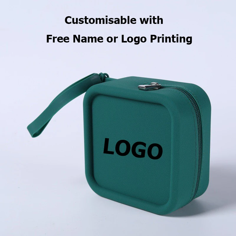 Free Name Printing Silicone Storage Pouch Organiser Box Silicone Material for Easy Portability Personalised Gift with DIY Design