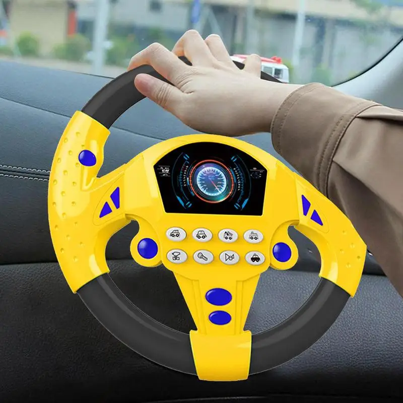 Eletric Simulation Steering Wheel Toy Copilot Stroller Steering Wheel Vocal Toys Creative Kids Early Educational Car Driving Toy 3