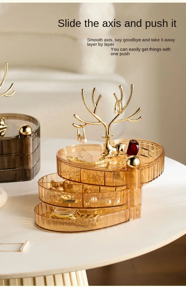 3 Layers Jewelry Storage Box Luxury Jewelry Organizer Plastic Large Capacity Earrings Rings Necklace Jewelry Organizer