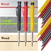 2.8mm Solid Carpenter Pencil, Deep Hole Marking Pencil Mechanical Built in Pencil Sharpener Scriber Refill Drawing Construction 1