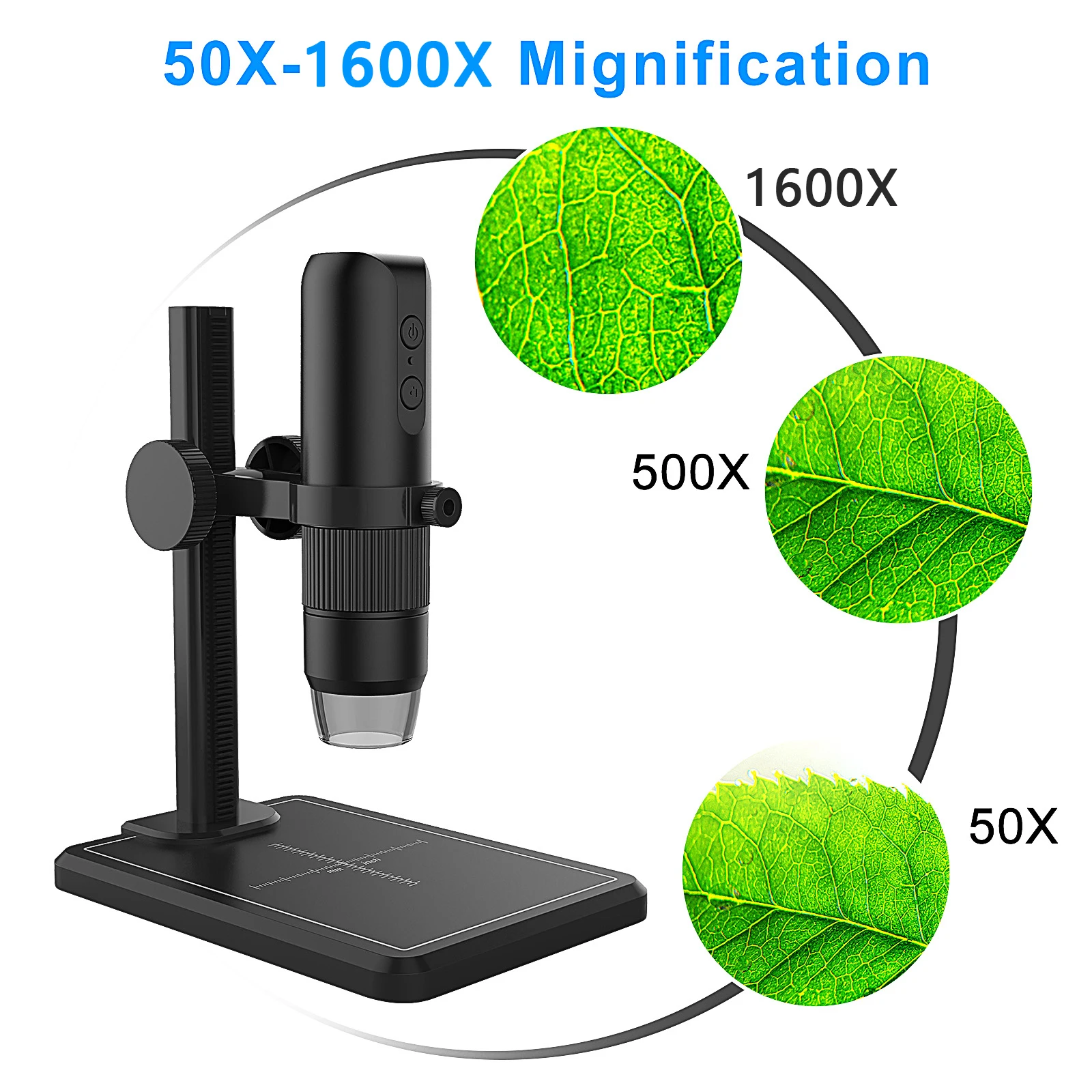 RIEVBCAU Digital Microscope Newest 1600X Professional USB With 8 LED