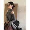 Women's Design Sensibility Deer Velvet Polo/Turtle Neck Long Sleeve T-Shirt Autumn/Winter Tight Red Hot Internet Celebrity Inner