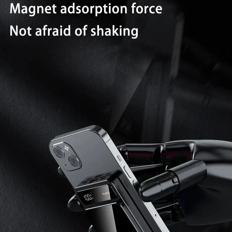 Фото Lenovo 50000 мАч магнитное Беспроводное зарядное устройство Power Bank Magsafe Внешняя батарея Быстрая Зарядка Power Bank для Android iPhone Xiaomi №4
