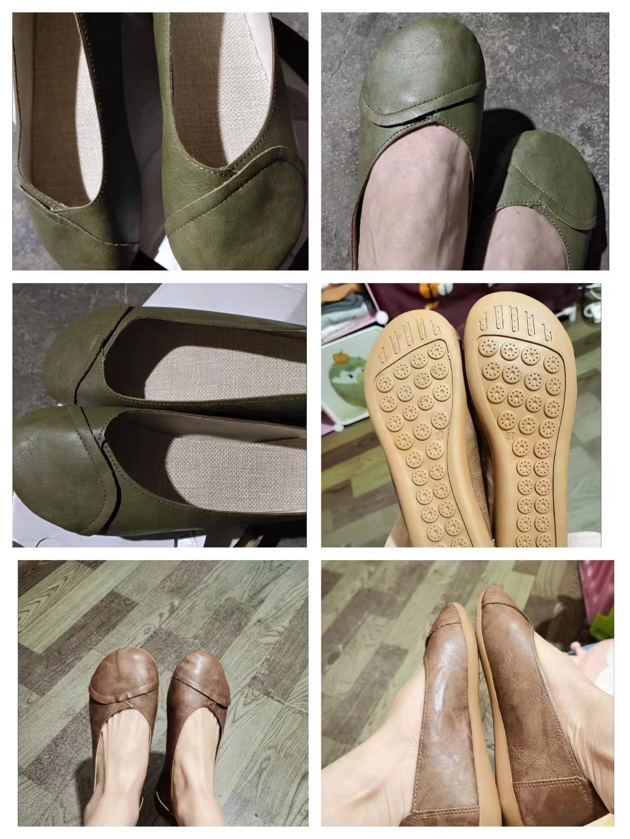 Leather Retro Flat Shoes Woman Handmade Leather Loafers Flexible Summer Casual Shoes Female Flats 6
