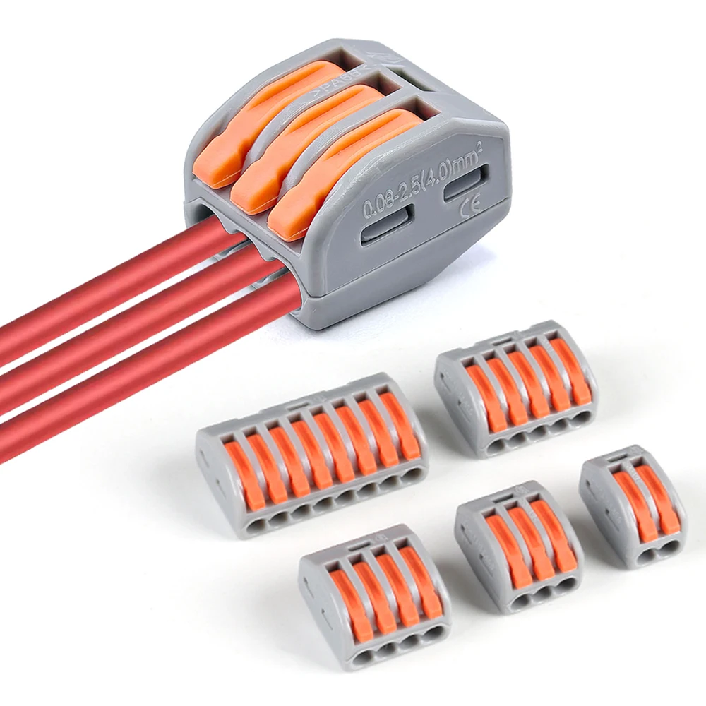 30/100pcs สายไฟไฟฟ้า Strip Connectors MINI CAGE ฤดูใบไม้ผลิ Universal Compact Quick สายไฟตัวนํา Push-in TERMINAL 1