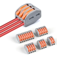 30/100pcs สายไฟไฟฟ้า Strip Connectors MINI CAGE ฤดูใบไม้ผลิ Universal Compact Quick สายไฟตัวนํา Push-in TERMINAL 1