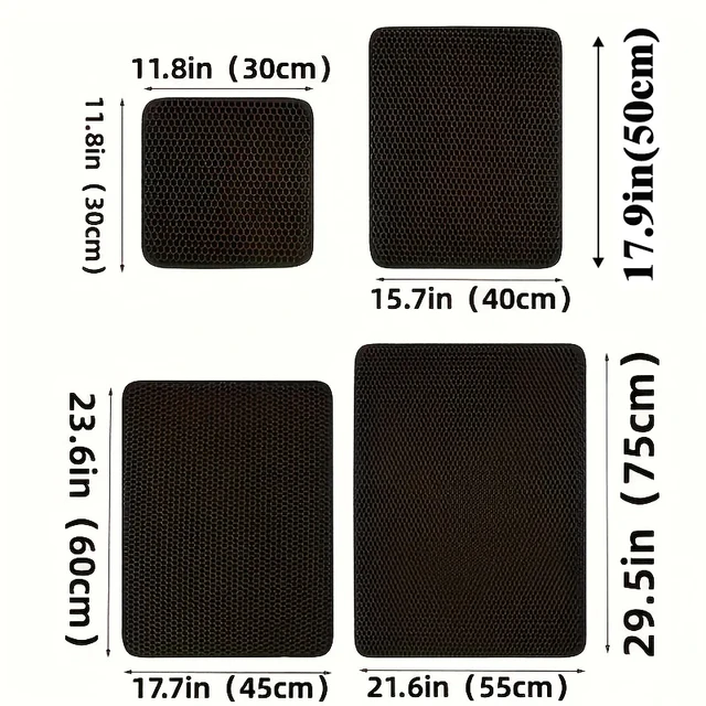 Cat Litter Mat Double Layer Waterproof Urine Proof Trapping Mat Easy to Clean Non-Slip Toilet Pad Cat Scratch Pad Large Foot Pad 6