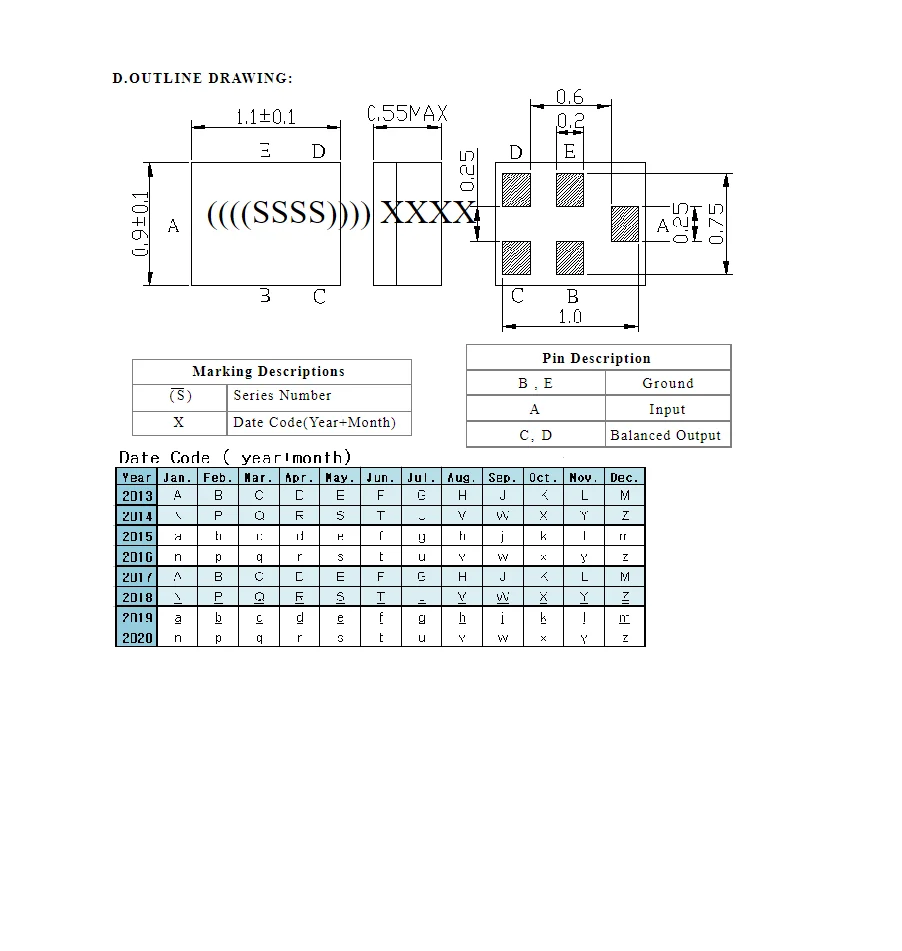 SMD SAW 필터 패키지, TA1699D 코드, SX 브랜드, 2140MHz, 10 개