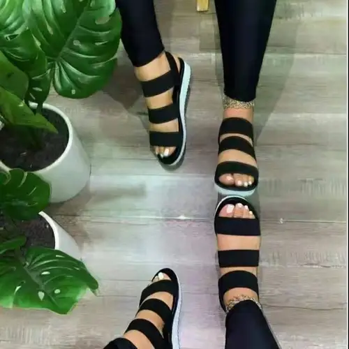 여성용 플랫 힐 플랫폼 크로스 스트랩, 오픈 토, 플러스 사이즈, 야외 스포츠, 해변 캐주얼 신발, 신제품 샌들 제공 3