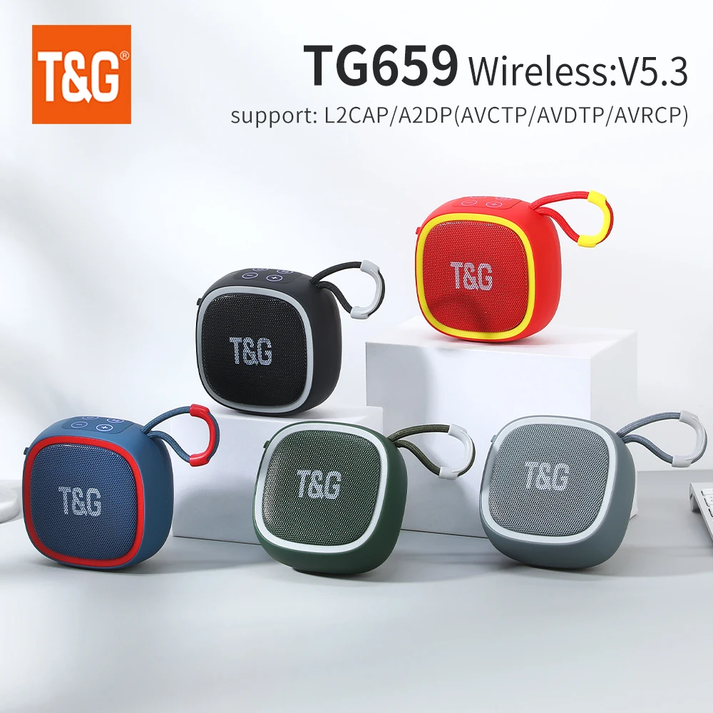 Mini Alto-falante Poderoso sem Fio Tws Bluetooth 5.3 Caixa de Som Alto-falante Hifi Suporte tf Cartão de Rádio Original Tg659 - Image 4
