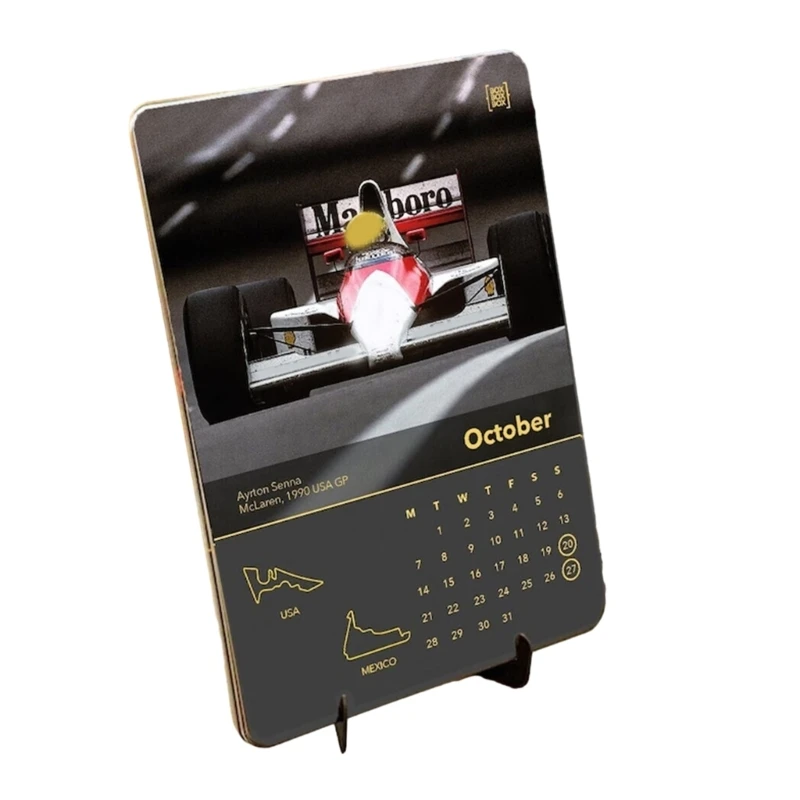 

Car Calendar 2024 Formula Race Car Calendar Wall Calendar Portable Decorative Table Desk Calendar for Car Fan Gifts E7CB