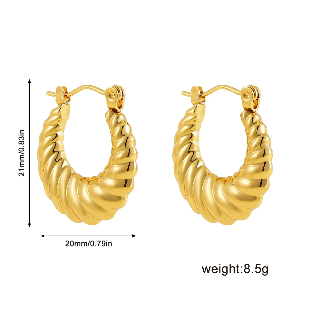 Gold Plated Chunky Hoop Earrings for Women