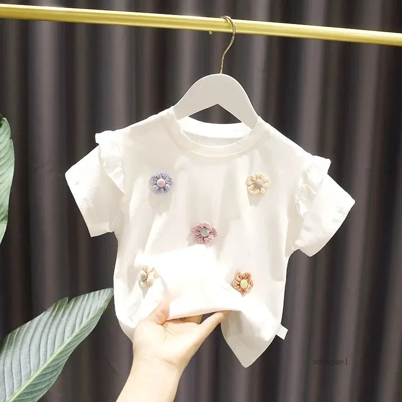 Girls Lace Cotton Summer Tee 3