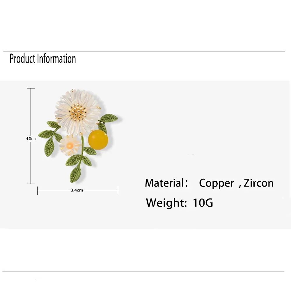 Luxury Cubic Zircon Brooch Collar Pins for Women Button Pins Clothes Buckle Sunflower Female Brooches Jewelry Corsage