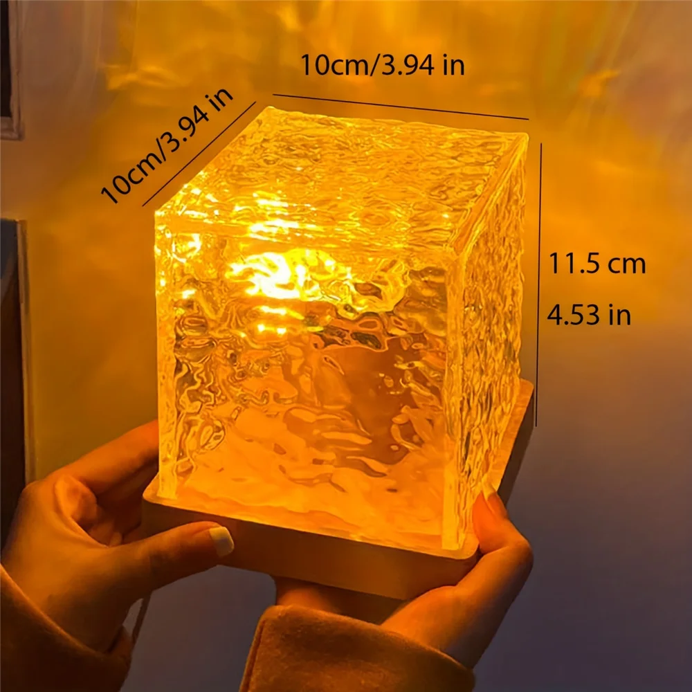 Veilleuse à ondulation de l'eau dynamique, lampe de budgétaire de 16 documents, lumière ambiante de chambre à coucher, télécommande USB, mur frais, lumière LED, décor de salle de jeu