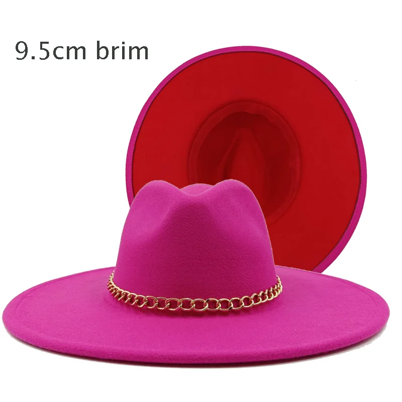 Jazz Top Rose Fedora Hat Extra Large brim Latest European and