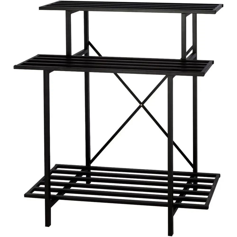 Sturdy 3 Tier Heavy Duty Plant Stand Indoor Outdoor Space Saving Carbon Steel Construction Plant Holder Easy Assembly 2