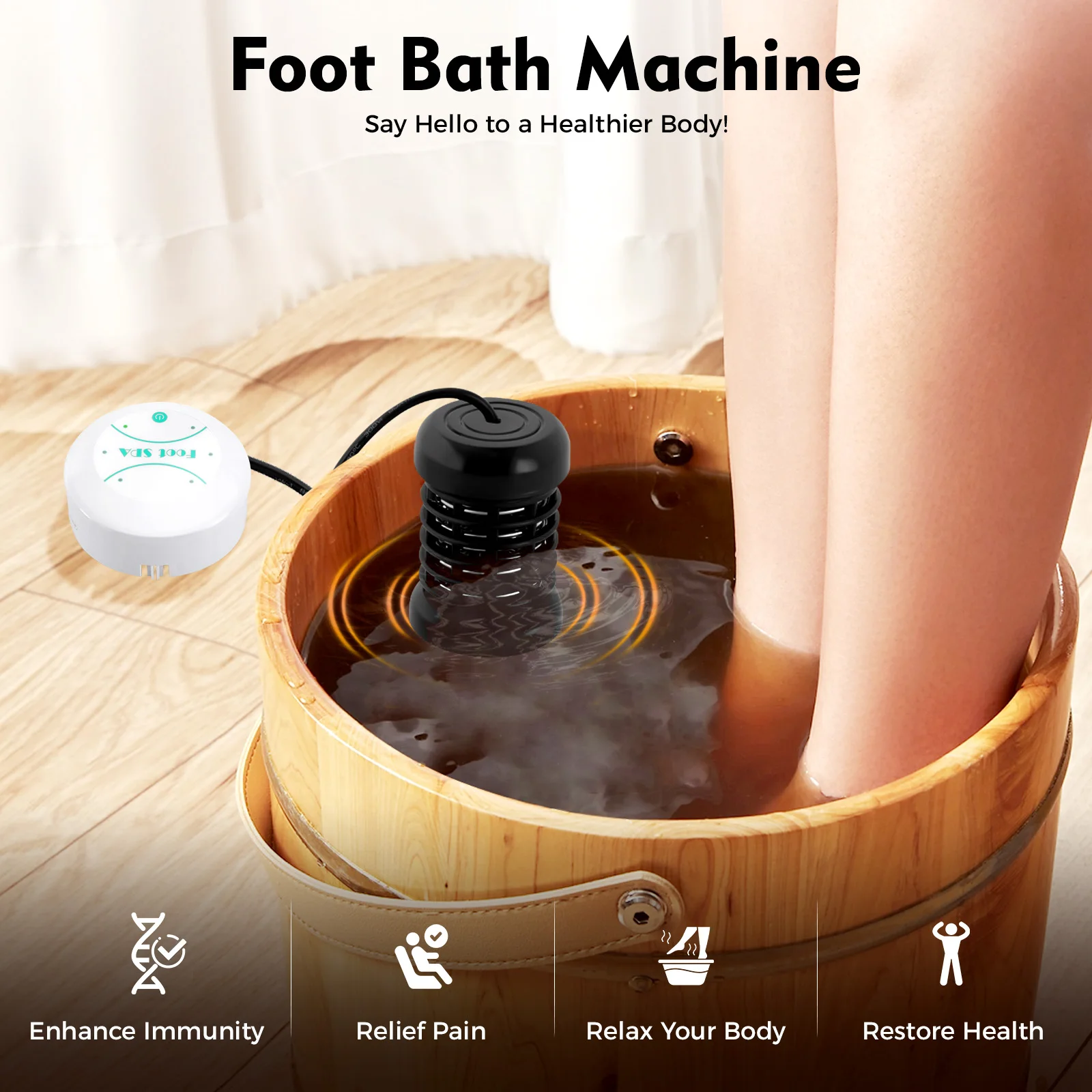 Ionic Detox Foot Bath Machine Portable, Ion Aqua Foot Bath Beauty Kit, for Home, Spa, Beauty Club
