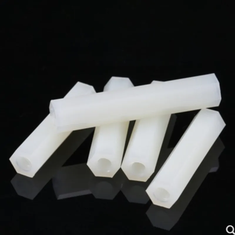 M4 WHITE NYLON HEX SPACER STANDOFF PILLAR FEMALEFEMALE DOUBLE PASS 8MM