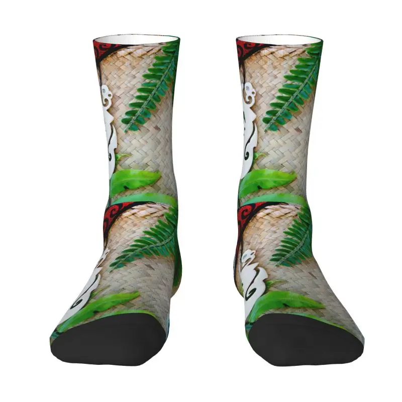 

Cute Mens NZ Maoris Theme Dress Socks Unisex Comfortable Warm 3D Printing Bone Manaia Guardian Crew Socks