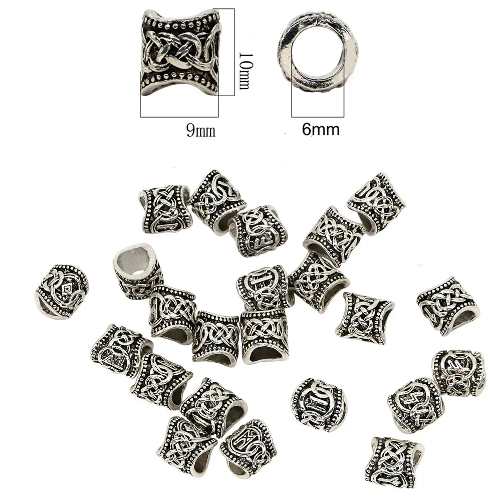 24pcs/lot Viking Dreadlock Beads 3D Charms Pendant for Hair Bead Bread Ring Clip Tubes Jewelry Finding Hair Styling Tool Braider images - 6