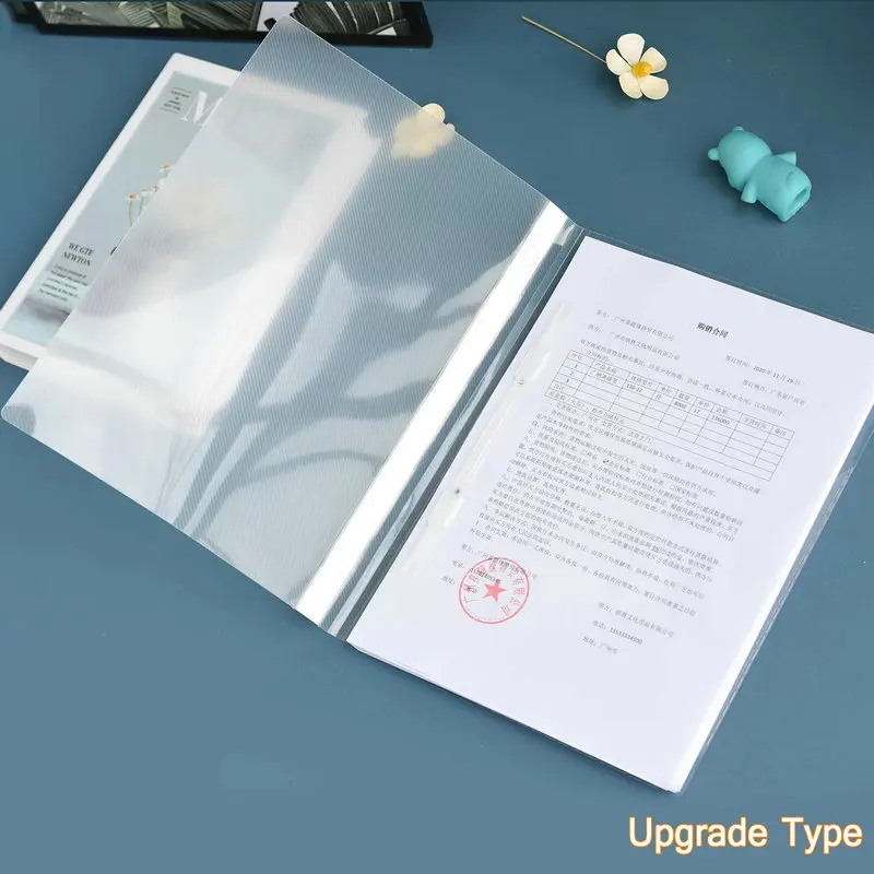 Office Punch Binder Folder A4 Document Organizer Report Cover 2-hole Binder A4 Paper Organizer Clip File Folder