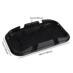 Compact Anti - Slip Silicone Car Dashboard Pad with Integrated Phone Holder (Black)