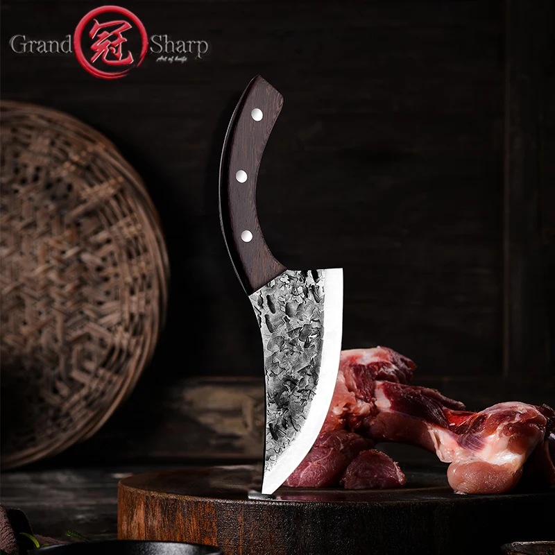 

Grandsharp 6 Inch Handmade Kitchen Boning Knife High Carbon Stainless Steel Cleaver Knife Hunting Survival Outdoor Knives Tools