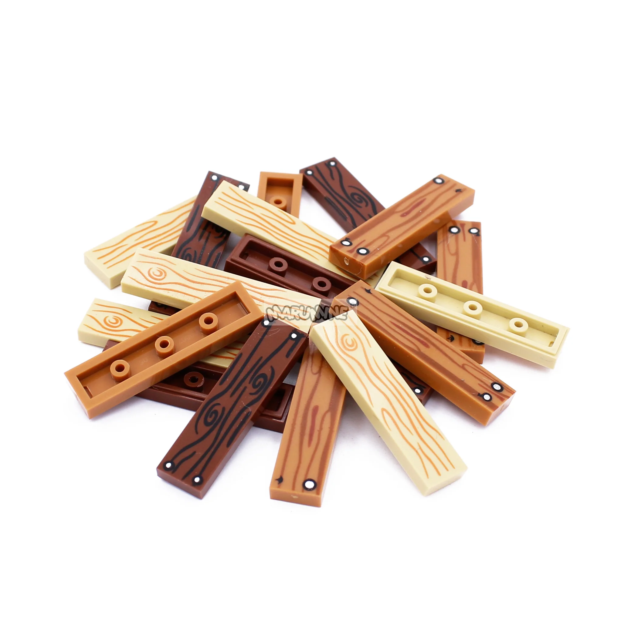 Marumine 2431pb366 Tile 1x4 Wood Board Plate 100PCS Idea House Building Blocks Assembling Model Interactive DIY MOC Brick Parts 2